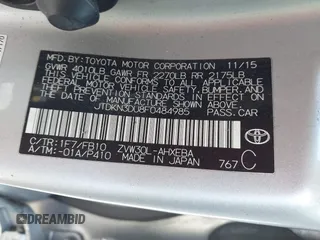 2015 Toyota Prius Four z VIN JTDKN3DU8F0484985, wystawiony jako IAAI lot #41871416 z przebiegiem 330 021 mil mil oraz . Historia ofert i sprzedaży dostępna na DreamBid. Obrazek 9.