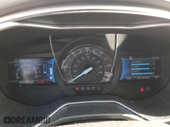 2016 Ford Fusion SE Hybrid with VIN 3FA6P0LUXGR208343, listed as a Copart auction lot 59531535 with 86,298 mi miles and Clean title. Bid and sale history available at DreamBid. Image 9.