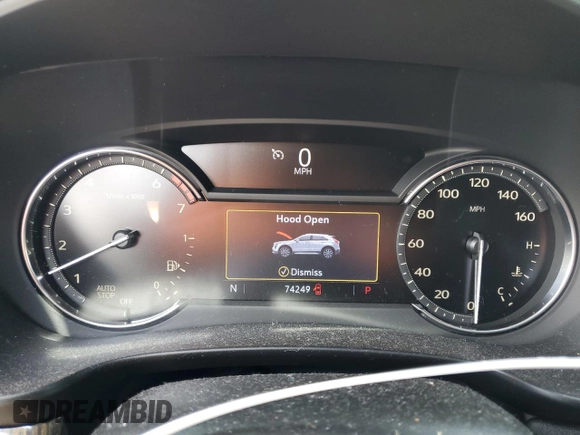 2020 Cadillac XT4 FWD Sport with VIN 1GYFZER48LF012489, listed as a Copart auction lot 54434025 with 74,249 mi miles and Salvage title. Bid and sale history available at DreamBid. Image 9.