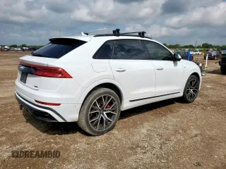 2019 Audi Q8 Prestige with VIN WA1FVAF18KD039734, listed as a Copart auction lot 63831345 with 35,374 mi miles and Salvage title. Bid and sale history available at DreamBid. Image 3.