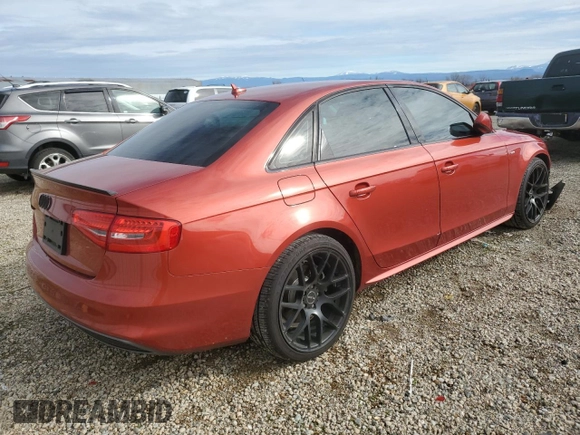 2014 Audi A4 Premium Plus with VIN WAUEFAFL0EN024608, listed as a Copart auction lot 45843405 with 136,335 mi miles and Salvage Title. Bid and sale history available at carsss.com. Image 3.