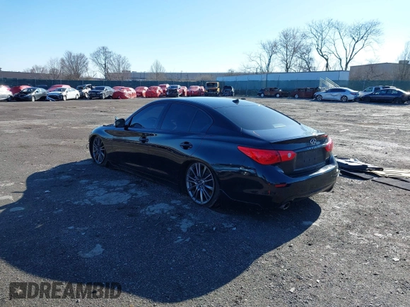 2016 Infiniti Q50 3.0t Red Sport 400 with VIN JN1FV7AR9GM451130, listed as a IAAI auction lot 41847805 with 89,146 mi miles. Bid and sale history available at carsss.com. Image 3.