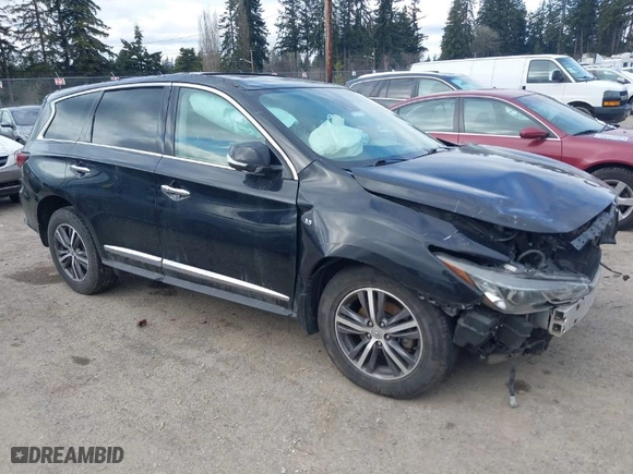 2019 Infiniti QX60 LUXE with VIN 5N1DL0MN8KC553636, listed as a IAAI auction lot 41514281 with 1 mi miles. Bid and sale history available at carsss.com. Image 1.