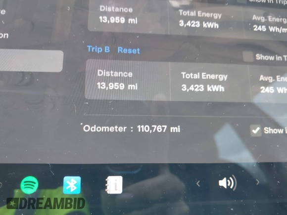 2019 Tesla Model 3 Mid Range with VIN 5YJ3E1EA3KF313425, listed as a IAAI auction lot 41806388 with 110,767 mi miles and . Bid and sale history available at carsss.com. Image 15.