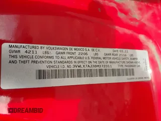 2011 Volkswagen Jetta SEL z VIN 3VWLX7AJ3BM372311, wystawiony jako IAAI lot #41874757 z przebiegiem 151 900 mil mil oraz . Historia ofert i sprzedaży dostępna na DreamBid. Obrazek 9.
