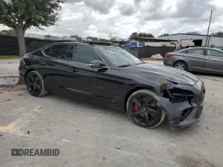 2023 Genesis G70 3.3T with VIN KMTG54TE9PU123542, listed as a Copart auction lot 78830254 with 23,782 mi miles and Salvage Title. Bid and sale history available at carsss.com. Image 4.
