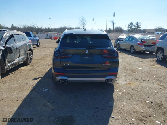 2022 BMW X3 sDrive30i with VIN 5UX43DP06N9M38769, listed as a IAAI auction lot 41260254 with 56,191 mi miles. Bid and sale history available at carsss.com. Image 16.