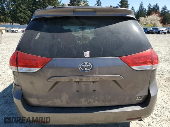 2011 Toyota Sienna LE with VIN 5TDJK3DC4BS005853, listed as a Copart auction lot 53582855 with 198,198 mi miles and Salvage Title. Bid and sale history available at carsss.com. Image 6.