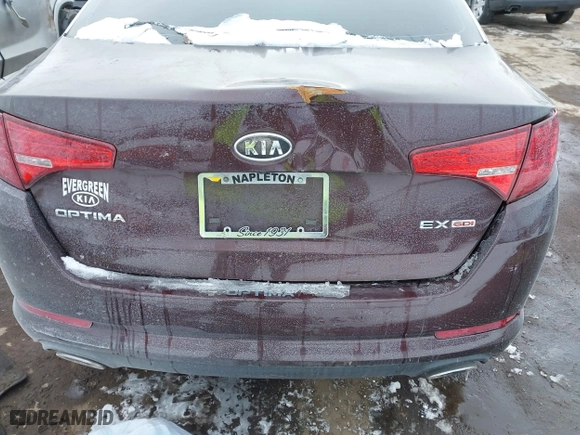 2011 Kia Optima EX with VIN KNAGN4A75B5158176, listed as a IAAI auction lot 41553536 with 140,785 mi miles. Bid and sale history available at carsss.com. Image 6.