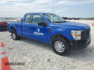 2021 Ford F-150 XL with VIN 1FTEX1EB1MKE59470, listed as a Copart auction lot 53046195 with 108,271 mi miles and Salvage title. Bid and sale history available at DreamBid. Image 4.