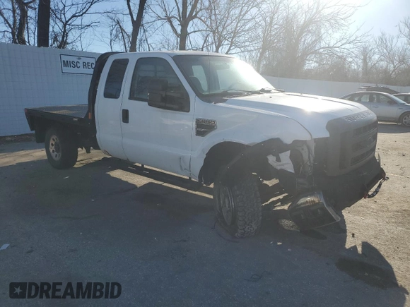 2008 Ford Super Duty F-250 SRW XL with VIN 1FTSX21Y68ED99497, listed as a Copart auction lot 46416795 with 0 mi miles and Salvage Title. Bid and sale history available at carsss.com. Image 4.