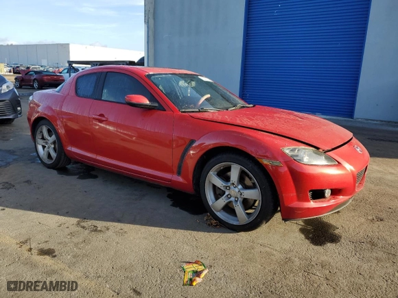 2004 Mazda RX-8 with VIN JM1FE173340103274, listed as a Copart auction lot 80391344 with 0 mi miles and Salvage Title. Bid and sale history available at carsss.com. Image 4.