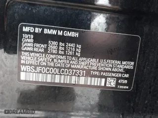 2020 BMW M5 Competition with VIN WBSJF0C00LCD37331, listed as a IAAI auction lot 41738410 with 49,788 mi miles. Bid and sale history available at carsss.com. Image 9.