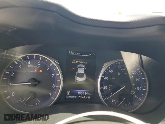 2017 Infiniti Q60 Premium z VIN JN1EV7EK1HM360637, wystawiony jako Copart lot #55801835 z przebiegiem 106 114 mil mil oraz Szkoda całkowita • Salvage title. Historia ofert i sprzedaży dostępna na DreamBid. Obrazek 9.
