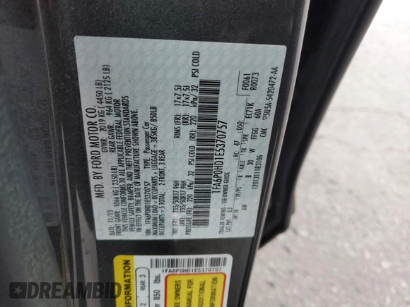 2014 Ford Fusion SE with VIN 1FA6P0HD1E5370757, listed as a Copart auction lot 50028315 with 84,263 mi miles and Clean Title. Bid and sale history available at DreamBid. Image 14.