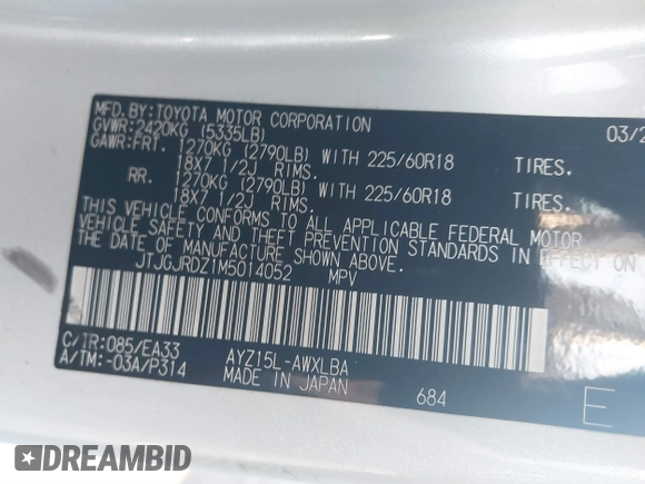 2021 Lexus NX 300h with VIN JTJGJRDZ1M5014052, listed as a IAAI auction lot 40868000 with 24,796 mi miles and . Bid and sale history available at DreamBid. Image 9.