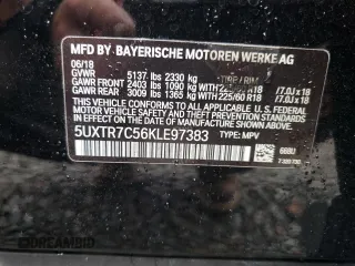 2019 BMW X3 sDrive30i with VIN 5UXTR7C56KLE97383, listed as a Copart auction lot 48581145 with 86,134 mi miles and Salvage Title. Bid and sale history available at carsss.com. Image 14.