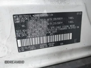 2022 Toyota RAV4 XSE with VIN JTMEB3FV1ND100256, listed as a IAAI auction lot 42127288 with 30,367 mi miles and . Bid and sale history available at DreamBid. Image 9.