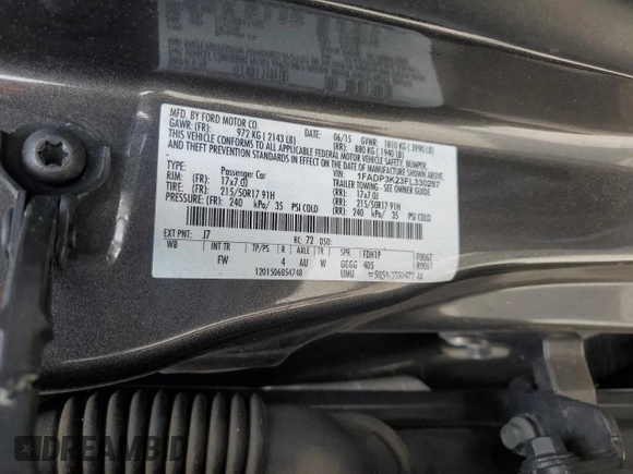 2015 Ford Focus SE with VIN 1FADP3K23FL330287, listed as a Copart auction lot 53170115 with 107,181 mi miles and Salvage Title. Bid and sale history available at carsss.com. Image 12.