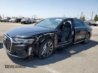 2022 Audi A8 with VIN WAULDAF86NN001617, listed as a Copart auction lot 63068504 with 25,974 mi miles and Salvage Title. Bid and sale history available at carsss.com. Image 1.