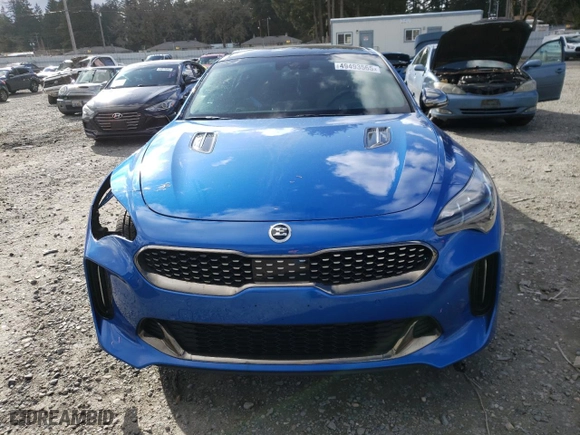2018 Kia Stinger GT2 with VIN KNAE55LC2J6027769, listed as a Copart auction lot 49493565 with 37,322 mi miles and Salvage Title. Bid and sale history available at carsss.com. Image 5.