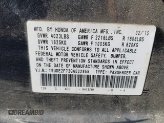 2016 Acura ILX Premium with VIN 19UDE2F72GA002955, listed as a IAAI auction lot 42533090 with 86,349 mi miles and . Bid and sale history available at DreamBid. Image 9.