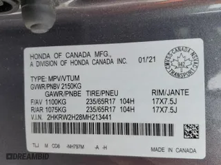 2021 Honda CR-V LX with VIN 2HKRW2H28MH213441, listed as a Copart auction lot 44470585 with 89,541 mi miles and Salvage Title. Bid and sale history available at carsss.com. Image 14.