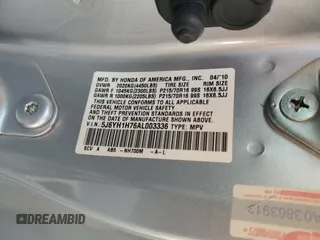 2010 Honda Element EX with VIN 5J6YH1H76AL003336, listed as a Copart auction lot 89178895 with 126,907 mi miles and Salvage Title. Bid and sale history available at DreamBid. Image 15.