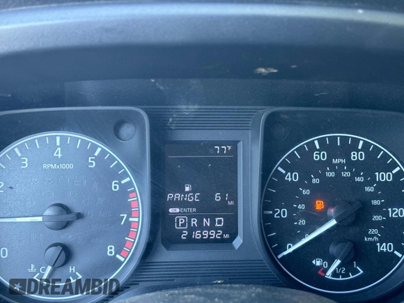2017 Nissan Titan SV with VIN 1N6AA1EK5HN530011, listed as a Copart auction lot 57471455 with 216,992 mi miles and Clean title. Bid and sale history available at DreamBid. Image 8.