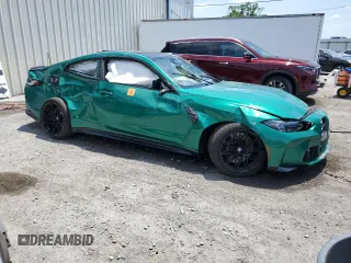 2024 BMW M4 Competition xDrive with VIN WBS43AZ0XRCR90189, listed as a Copart auction lot 54363595 with Not provided miles and Non repairable. Bid and sale history available at DreamBid. Image 4.