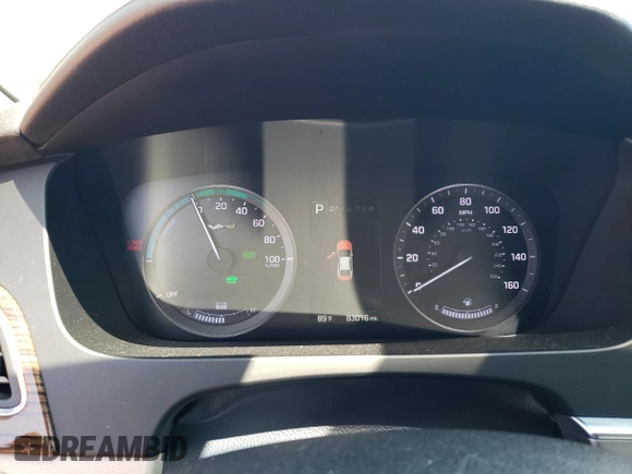 2016 Hyundai Sonata Hybrid Limited with VIN KMHE34L16GA018026, listed as a Copart auction lot 65356313 with 83,016 mi miles. Bid and sale history available at carsss.com. Image 9.