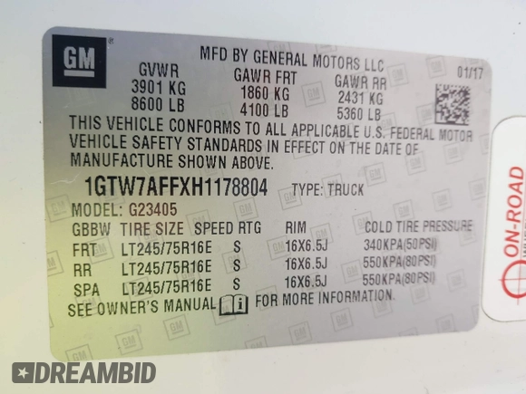 2017 GMC Savana Cargo Van with VIN 1GTW7AFFXH1178804, listed as a IAAI auction lot 42169963 with 157,851 mi miles. Bid and sale history available at carsss.com. Image 9.