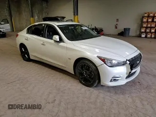 2017 Infiniti Q50 Premium with VIN JN1CV7AR2HM681323, listed as a Copart auction lot 45665735 with 107,082 mi miles and Salvage Title. Bid and sale history available at carsss.com. Image 14.