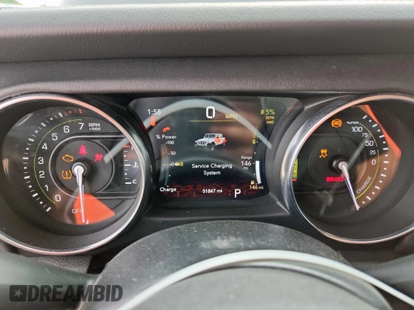 2022 Jeep Wrangler Unlimited Sahara with VIN 1C4JJXP61NW170425, listed as a Copart auction lot 60683715 with 51,847 mi miles and Salvage title. Bid and sale history available at DreamBid. Image 9.