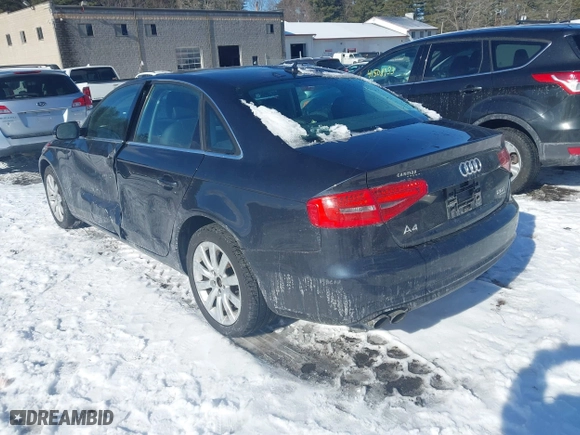 2013 Audi A4 Premium with VIN WAUBFAFL7DN007886, listed as a IAAI auction lot 41523228 with 147,017 mi miles. Bid and sale history available at carsss.com. Image 3.