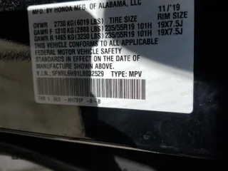 2020 Honda Odyssey Elite with VIN 5FNRL6H91LB032529, listed as a Copart auction lot 47424275 with 54,500 mi miles and Salvage Title. Bid and sale history available at DreamBid. Image 13.