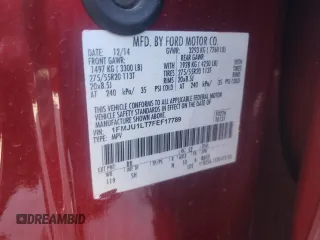 2015 Ford Expedition Platinum with VIN 1FMJU1LT7FEF17789, listed as a Copart auction lot 38524543 with Not provided miles and Salvage title. Bid and sale history available at DreamBid. Image 13.
