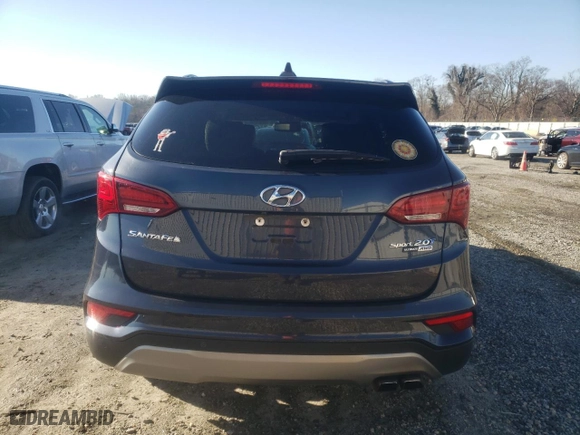 2017 Hyundai Santa Fe Sport 2.0T Ultimate with VIN 5XYZWDLA3HG486682, listed as a Copart auction lot 41702795 with 82,766 mi miles and Clean Title. Bid and sale history available at carsss.com. Image 6.