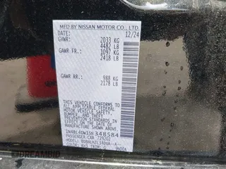 2025 Nissan Altima SV with VIN 1N4BL4DW1SN348584, listed as a IAAI auction lot 42153182 with 9,047 mi miles and . Bid and sale history available at DreamBid. Image 9.