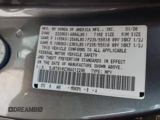 2008 Acura RDX with VIN 5J8TB18238A012296, listed as a IAAI auction lot 41988955 with 193,652 mi miles and . Bid and sale history available at carsss.com. Image 9.