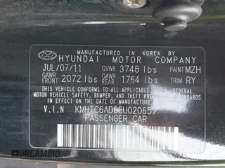 2012 Hyundai Veloster w/Black Int with VIN KMHTC6AD6CU020657, listed as a IAAI auction lot 42031670 with 187,585 mi miles and . Bid and sale history available at DreamBid. Image 9.