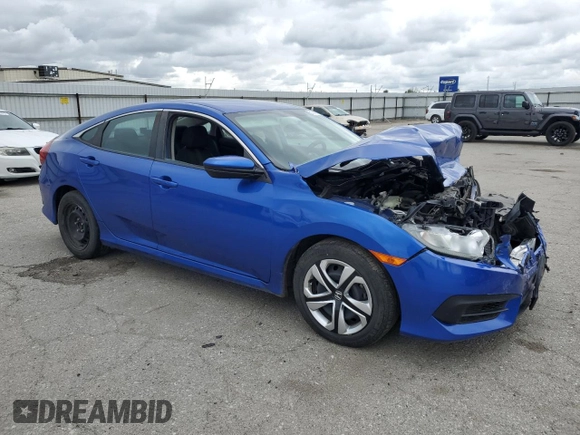 2018 Honda Civic LX with VIN 2HGFC2F54JH523651, listed as a Copart auction lot 51347155 with 61,839 mi miles and Salvage Title. Bid and sale history available at DreamBid. Image 4.