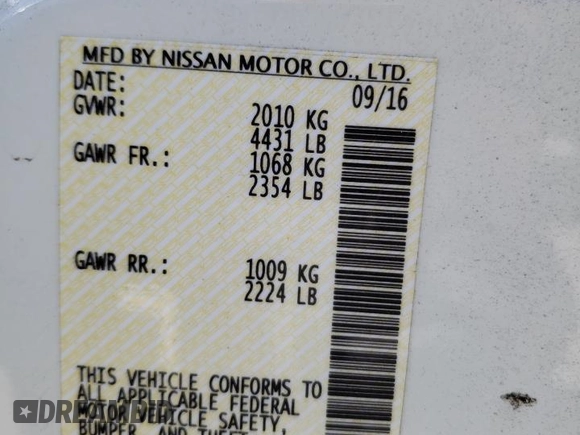 2016 Nissan LEAF S with VIN 1N4BZ0CP2GC314156, listed as a Copart auction lot 61503983 with 44,804 mi miles. Bid and sale history available at carsss.com. Image 13.