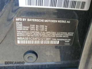 2015 BMW 5 Series 535i with VIN WBA5B1C5XFG127381, listed as a Copart auction lot 51338675 with 123,596 mi miles and Salvage Title. Bid and sale history available at carsss.com. Image 12.