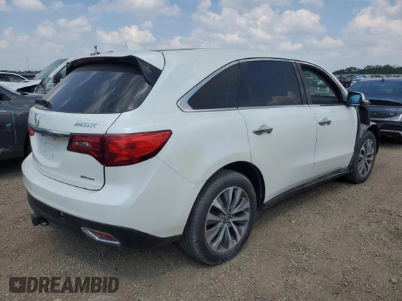 2015 Acura MDX Technology with VIN 5FRYD4H4XFB004541, listed as a Copart auction lot 64092895 with 106,304 mi miles and Salvage title. Bid and sale history available at DreamBid. Image 3.