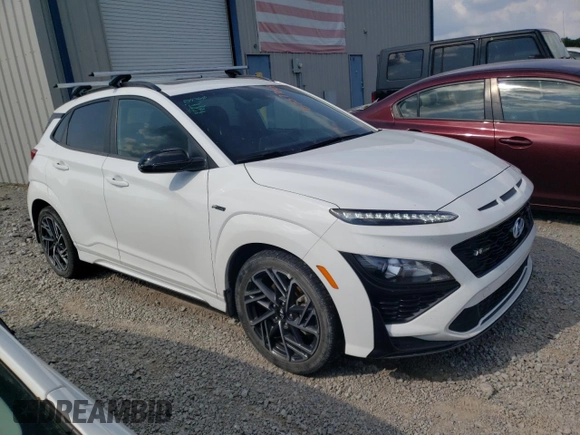 2023 Hyundai Kona N Line with VIN KM8K3CA39PU985326, listed as a Copart auction lot 65577004 with 68,719 mi miles and Salvage Title. Bid and sale history available at carsss.com. Image 4.