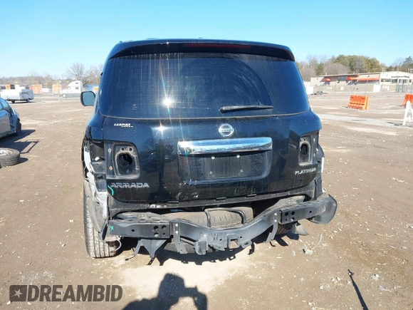 2019 Nissan Armada Platinum with VIN JN8AY2NF9K9351191, listed as a IAAI auction lot 41440180 with 62,721 mi miles and . Bid and sale history available at DreamBid. Image 6.