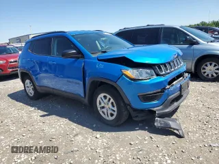 2018 Jeep Compass Sport with VIN 3C4NJCAB9JT468317, listed as a Copart auction lot 57658635 with 65,534 mi miles and Salvage title. Bid and sale history available at DreamBid. Image 4.