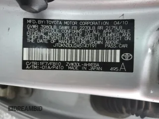2010 Toyota Prius II with VIN JTDKN3DU2A5147191, listed as a Copart auction lot 48963855 with 195,716 mi miles and Salvage Title. Bid and sale history available at carsss.com. Image 12.
