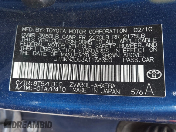 2010 Toyota Prius II z VIN JTDKN3DU3A1168350, wystawiony jako IAAI lot #42381094 z przebiegiem 215 857 mil mil oraz . Historia ofert i sprzedaży dostępna na DreamBid. Obrazek 9.